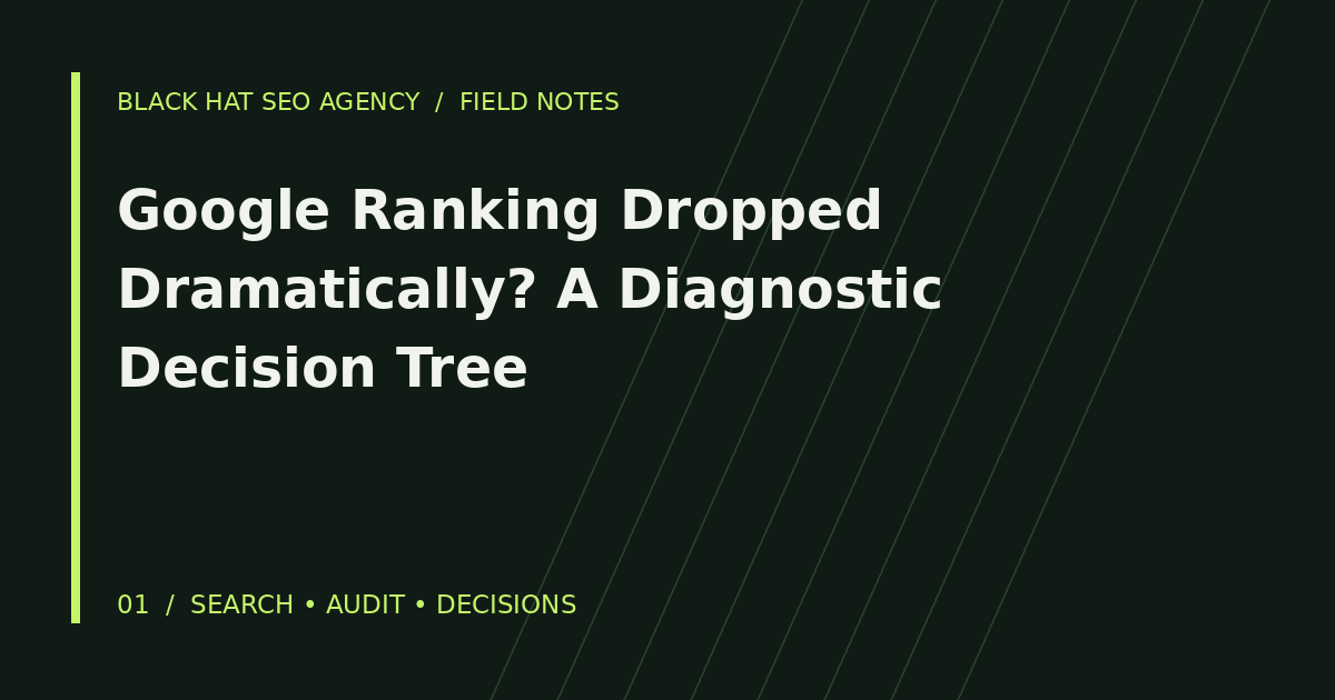 Google Ranking Dropped Dramatically? A Diagnostic Decision Tree